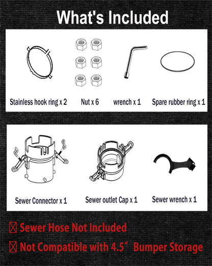 RV Push & Lock Sewer Connector