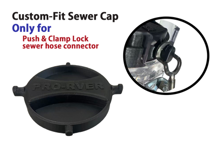 Custom-Fit Storage Cap for Pro RVER Push & Clamp Lock Sewer Hose Connector