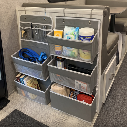 RV Wall Organizer, 6-Shelf Over Door Hanging Storage, Splits into 2 Sections